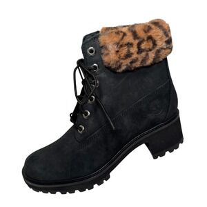 TIMBERLAND Kinsley Waterproof Hiking‎ Boot Leopard Trim size 8.5 NEW